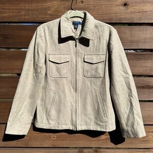 J. Crew Women's Tan Wool Blend Full Zip Jacket